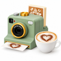 Cámara estampadora de café verde con capuchino
